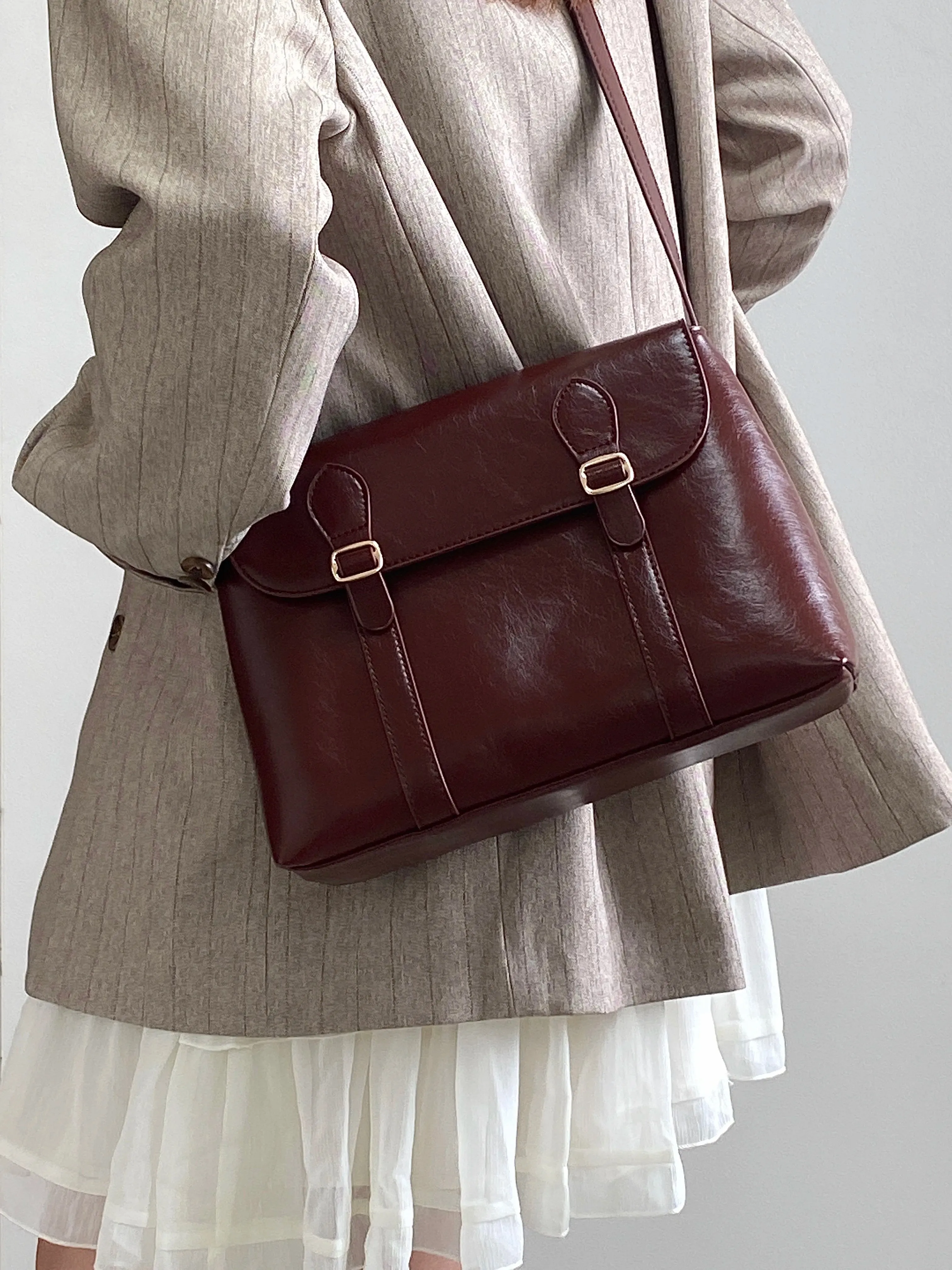 Vintage Solid Trendy Preppy Women Handbags Luxury All Match Punk Shoulder Crossbody Bag Y2k   Streetwear Messenger Bags