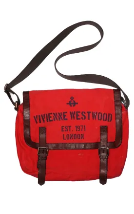 VIVIENNE WESTWOOD Logo Red Crossbody Messenger Bag