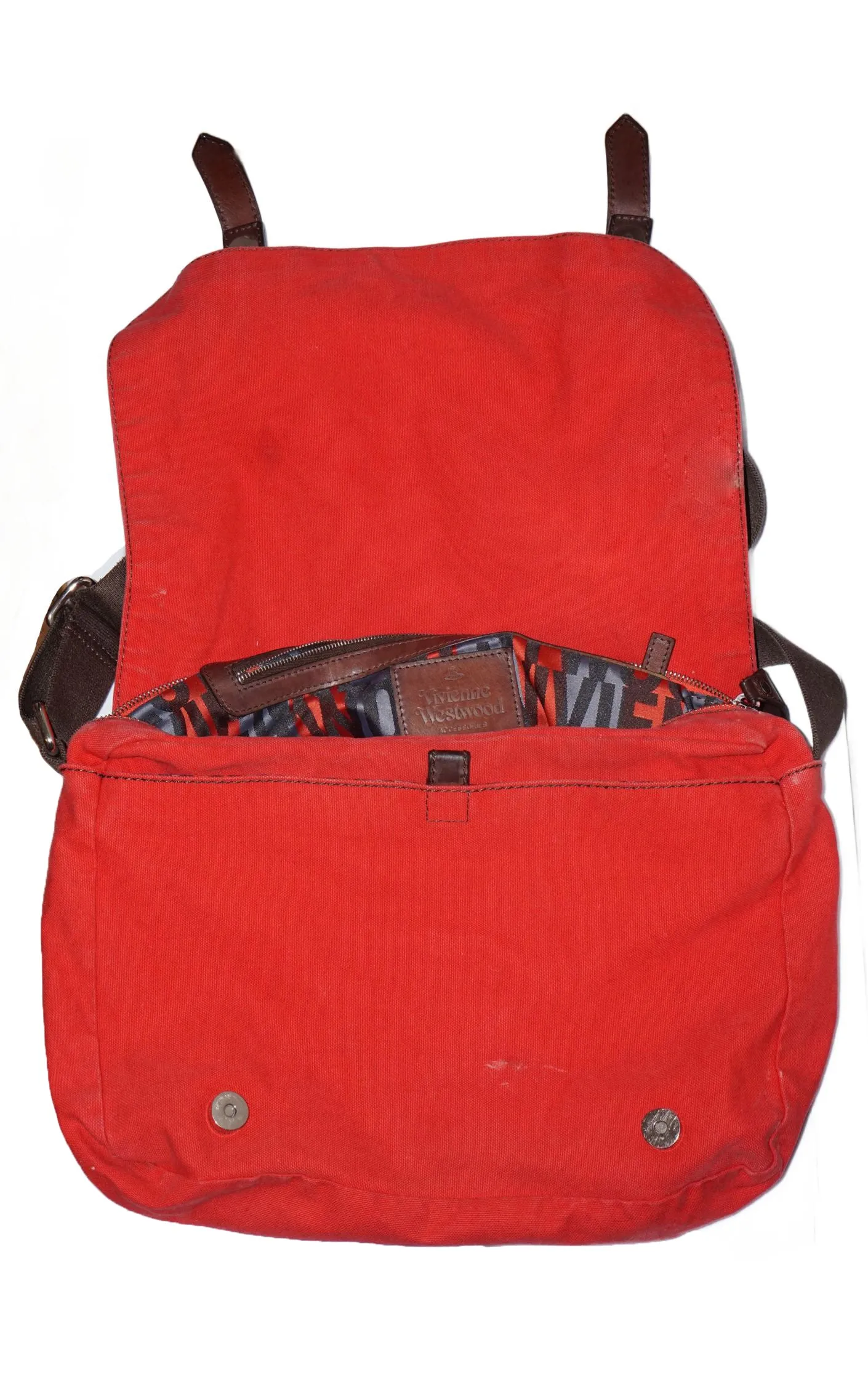 VIVIENNE WESTWOOD Logo Red Crossbody Messenger Bag