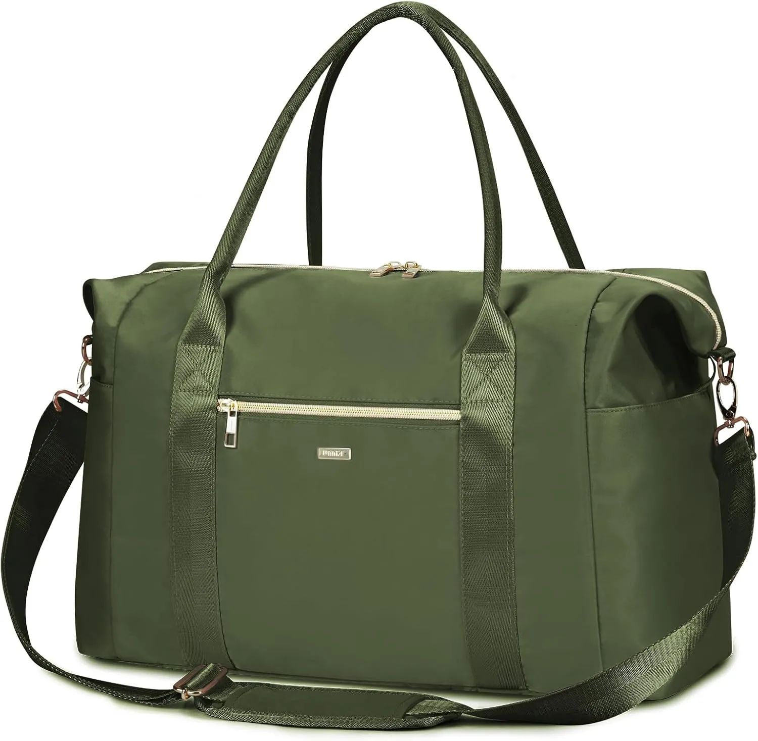 WANDF For Spirit Airlines Personal Item Bag 18x14x8 Travel Duffel bag with TSA Approved Quart Size Bag & Shoe Bags Weekender Overnight Carry-on Luggage for Women (Drak Green)