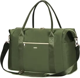 WANDF For Spirit Airlines Personal Item Bag 18x14x8 Travel Duffel bag with TSA Approved Quart Size Bag & Shoe Bags Weekender Overnight Carry-on Luggage for Women (Drak Green)