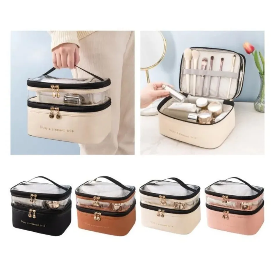 Waterproof Pvc Cosmetic Travel Portable Bag-Black