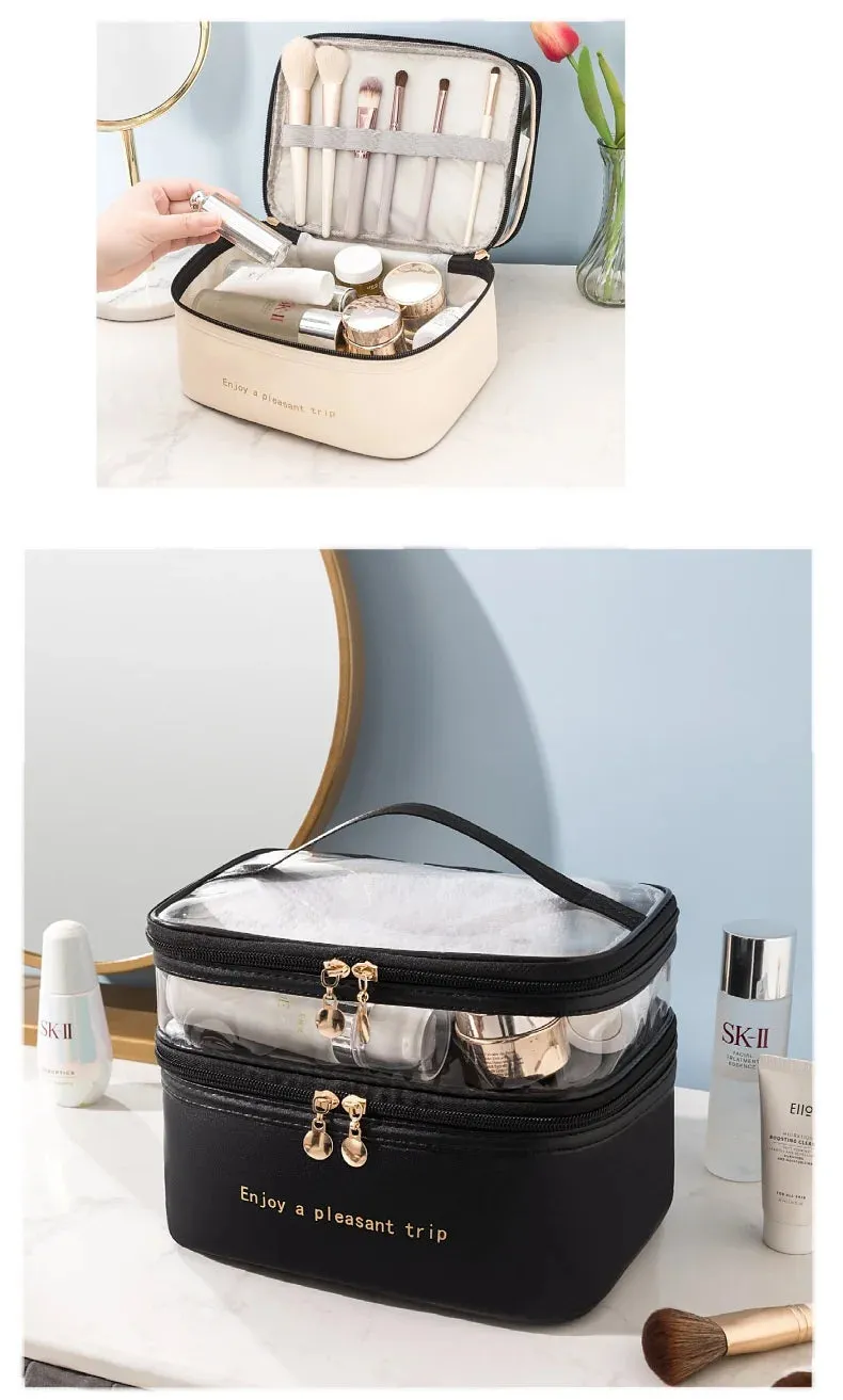 Waterproof Pvc Cosmetic Travel Portable Bag-Black