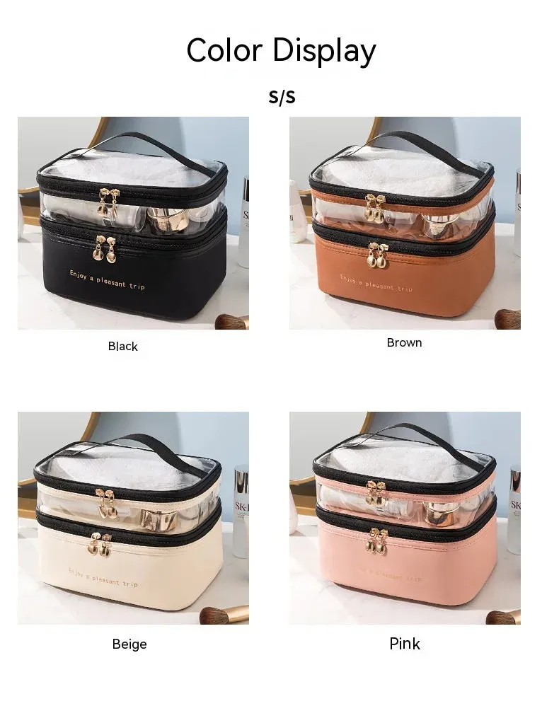 Waterproof Pvc Cosmetic Travel Portable Bag-Black
