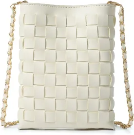 Woven Small Crossbody Bags Cell Phone Purse for Women Teen Girls Small Shoulder Phone Bag
