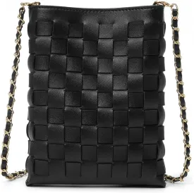 Woven Small Crossbody Bags Cell Phone Purse for Women Teen Girls Small Shoulder Phone Bag